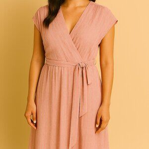 DKNY Blush Pleated Midi Dress